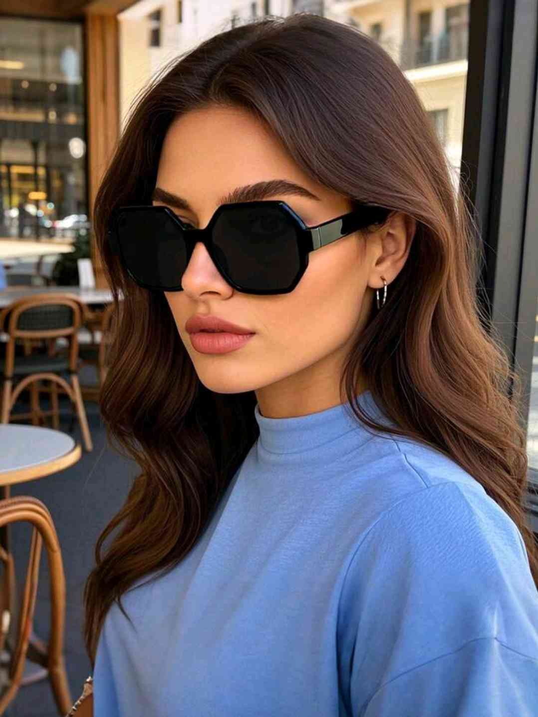 Retro Geometric polarised sunglasses, plastic fashion eyewear, classic design for outdoor sports, travelling, beach