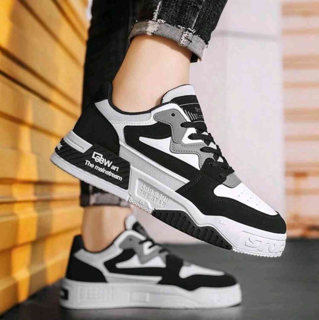 Men's colour block skate shoes, comfortable non-slip thick-soled casual shoes, suitable for outdoor activities