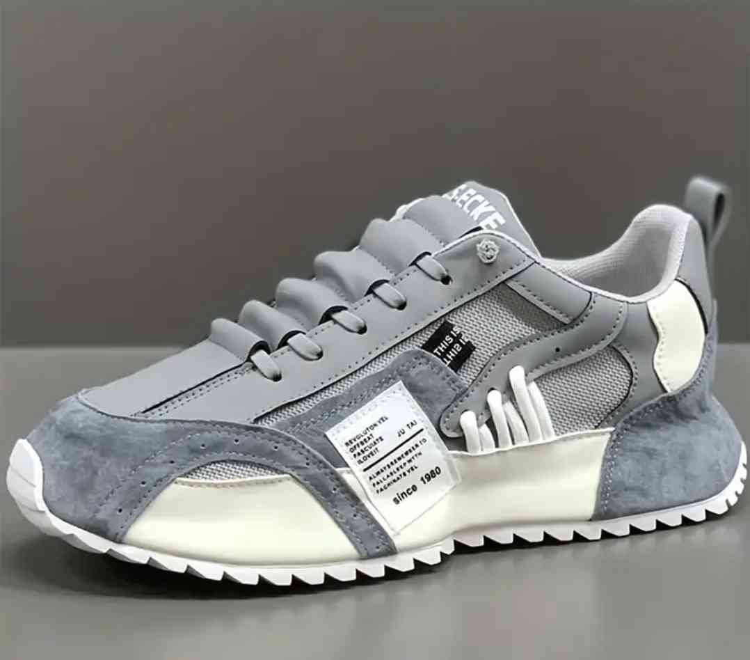 Comfortable, trendy platform shoes for outdoor walks, jogging, and camping, men's lace-up Sneakers for all seasons